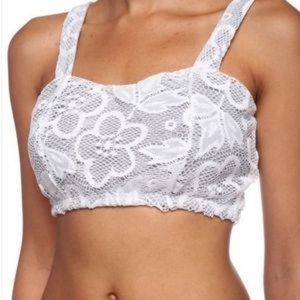 FINAL MARKDOWN NEW Coral Floral Pattern Lace Bralette.